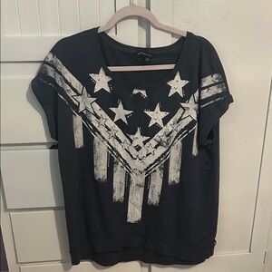 Rock & Republic Blue Star Graphic Tee/lightweight sweatshirt short sleeve